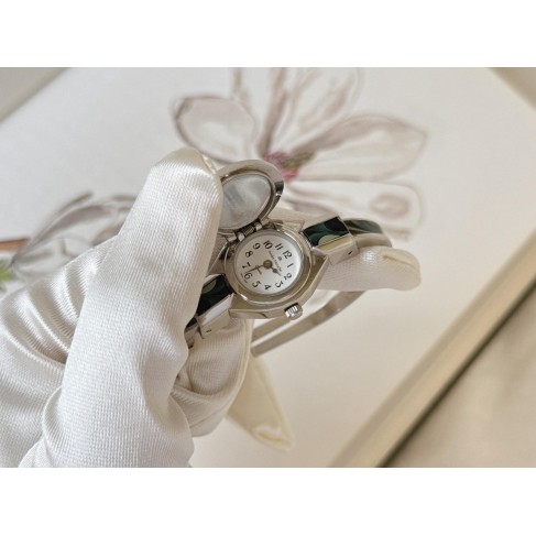 Silver Metal Women's Floral Watch